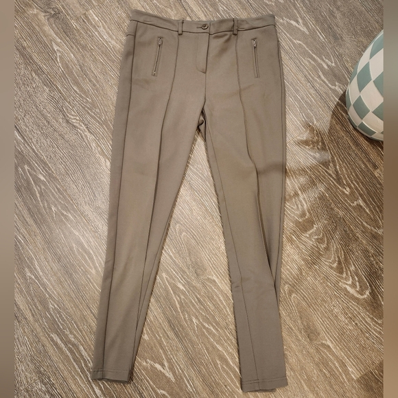 Peace of Cloth Womens Piped Cigarette Pants‎ Size 8 In Mushroom Tan NWOT - Picture 1 of 10